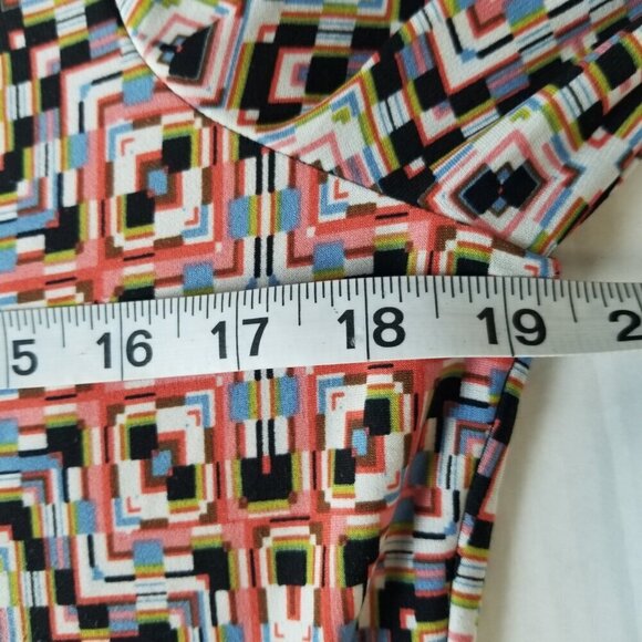 Maggy London Women's Geometric Abstract Boho Hippie Psychedelic Multicolor Sz 8 - Picture 9 of 10